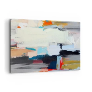 Quadro su tela - Stampe su Tela - Astrazione colorata con pennellate dinamiche - 120x80cm - C'è una logica? - Decorazione murale moderna per soggiorno e camera da letto ARTTOR