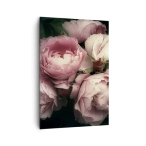 Quadro su tela - Stampe su Tela - Un bouquet di rose nelle delicate tonalità del rosa e del bianco - 70x100cm - Il fascino della Belle Époque - Decorazione murale moderna per soggiorno e camera da letto ARTTOR