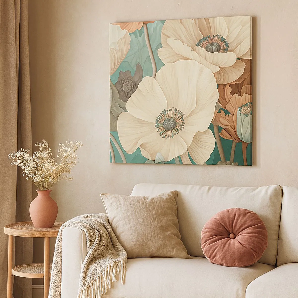 Quadro su tela - Stampe su Tela - Il sussurro dei papaveri - 30x30 cm