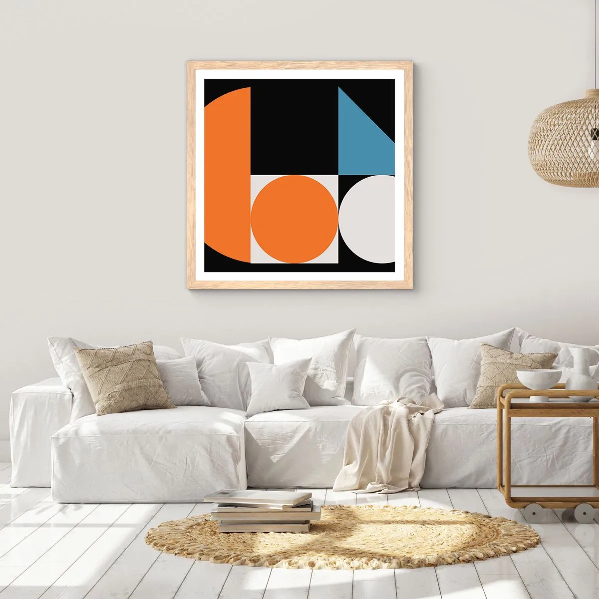 Poster in cornice rovere chiaro - Composizione di figure - 60x60 cm