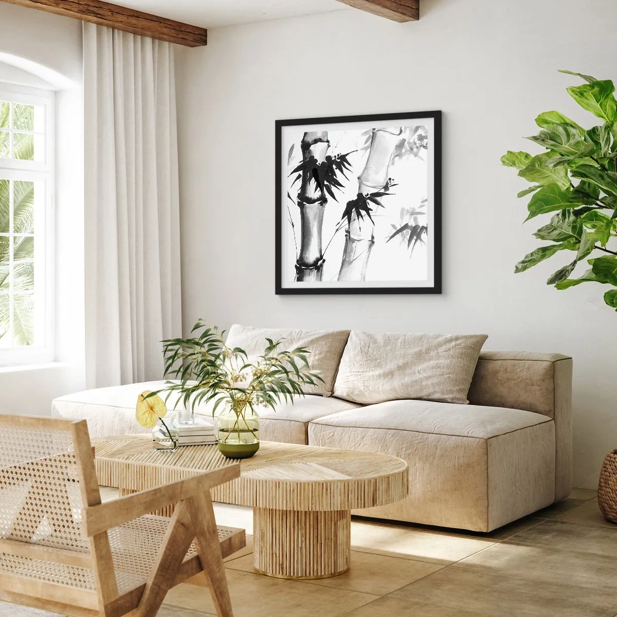 Poster in cornice nera - Particolare d'oriente - 40x40 cm