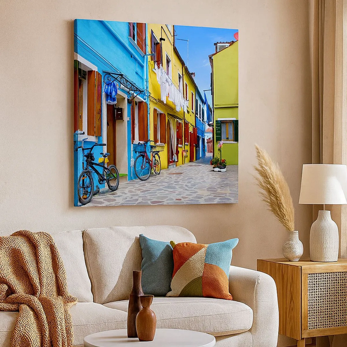 Quadro su tela - Stampe su Tela - Un dolce angolo color pastello - 30x30 cm