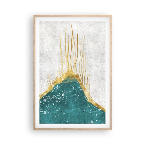 Poster in cornice rovere chiaro - Flusso dorato - 61x91 cm