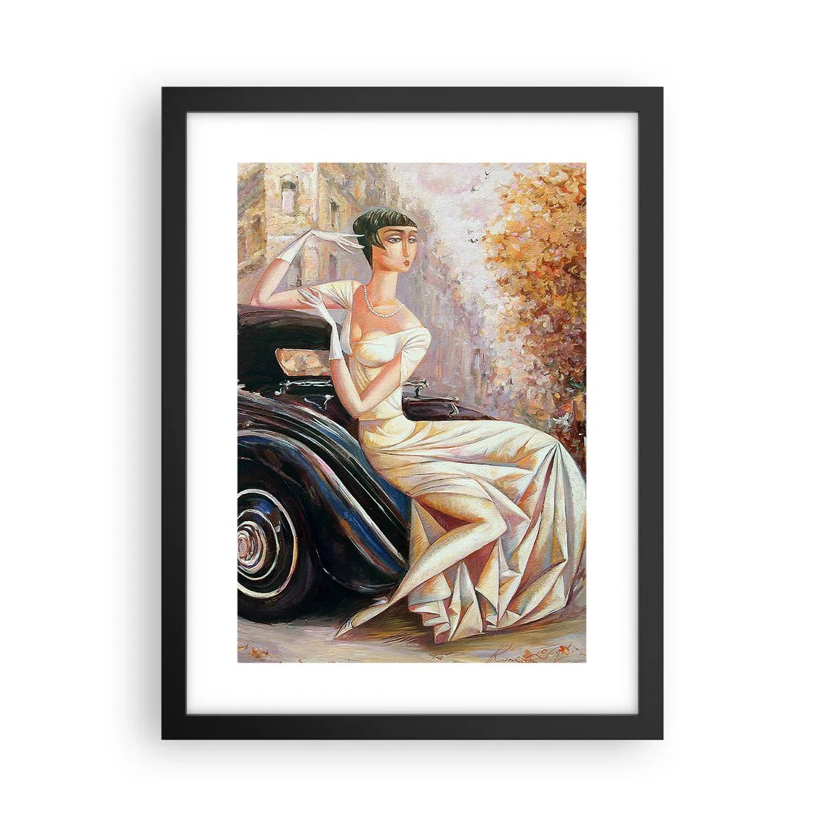 Poster in cornice nera - Eleganza in stile retro - 30x40 cm