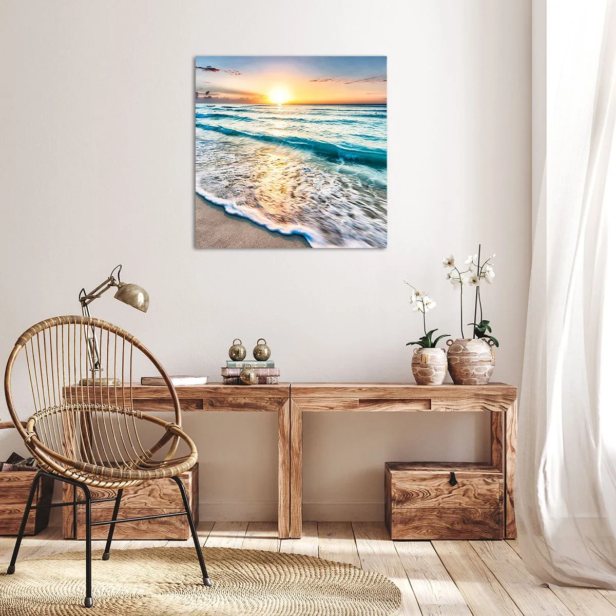 Quadro su tela - Stampe su Tela - Tramonto sul mare - 30x30 cm