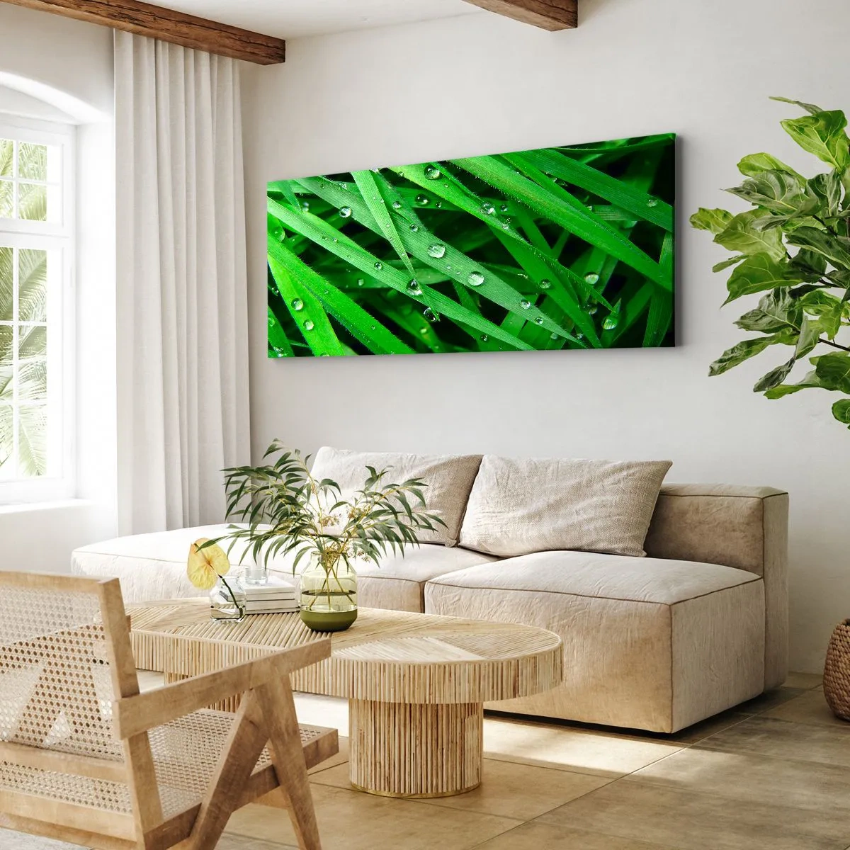 Quadro su tela - Stampe su Tela - Giocando con il verde - 90x30 cm