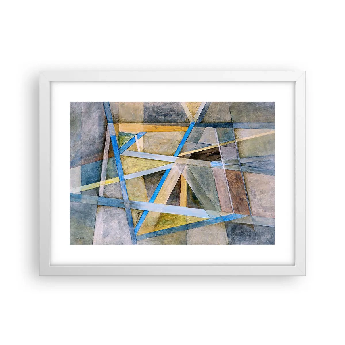 Poster in cornice bianca - Dritto o obliquo? - 40x30 cm