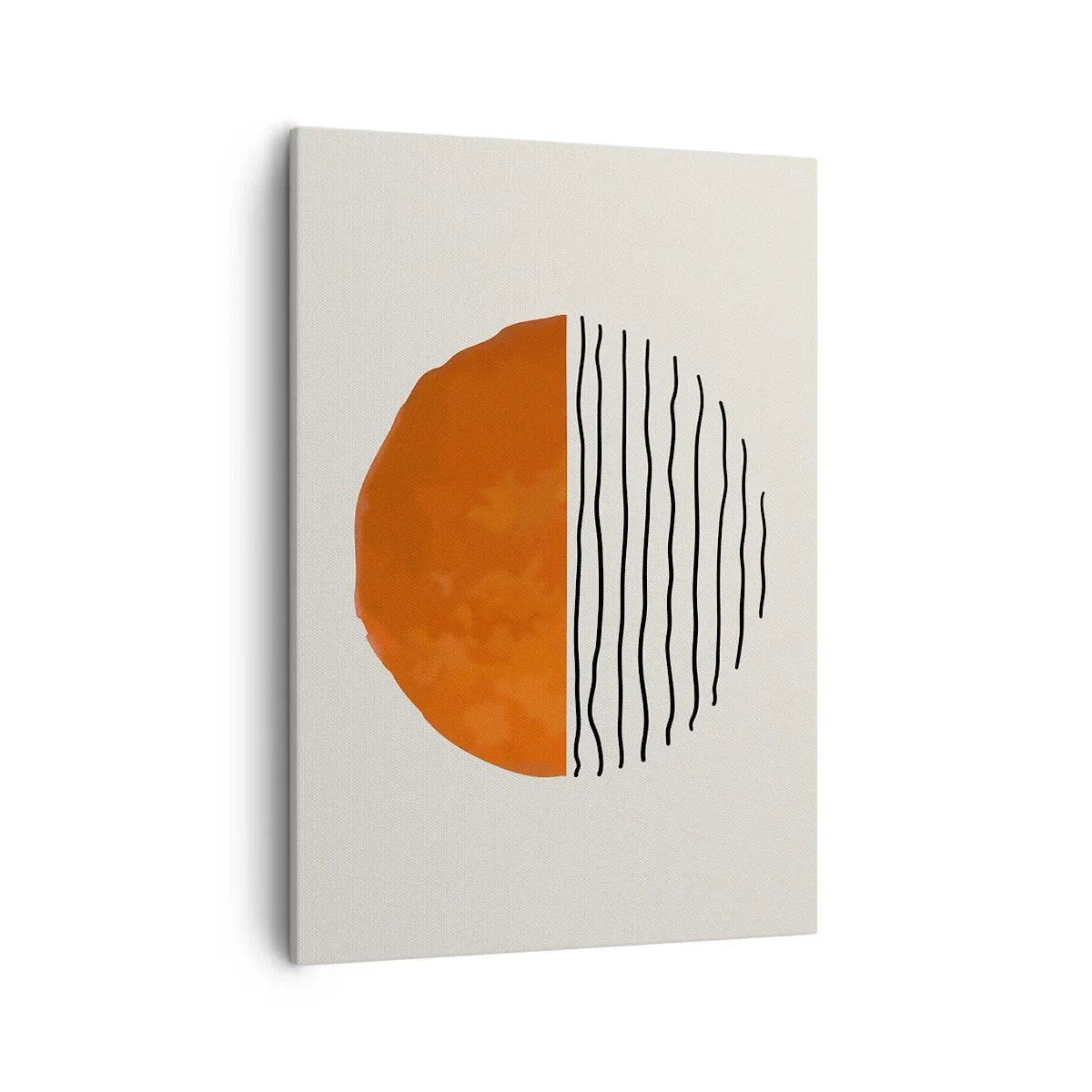 Quadro su tela - Stampe su Tela - Un tramonto minimalista su linee ondulate - 50x70cm - Atmosfera giapponese - Decorazione murale moderna per soggiorno e camera da letto ARTTOR