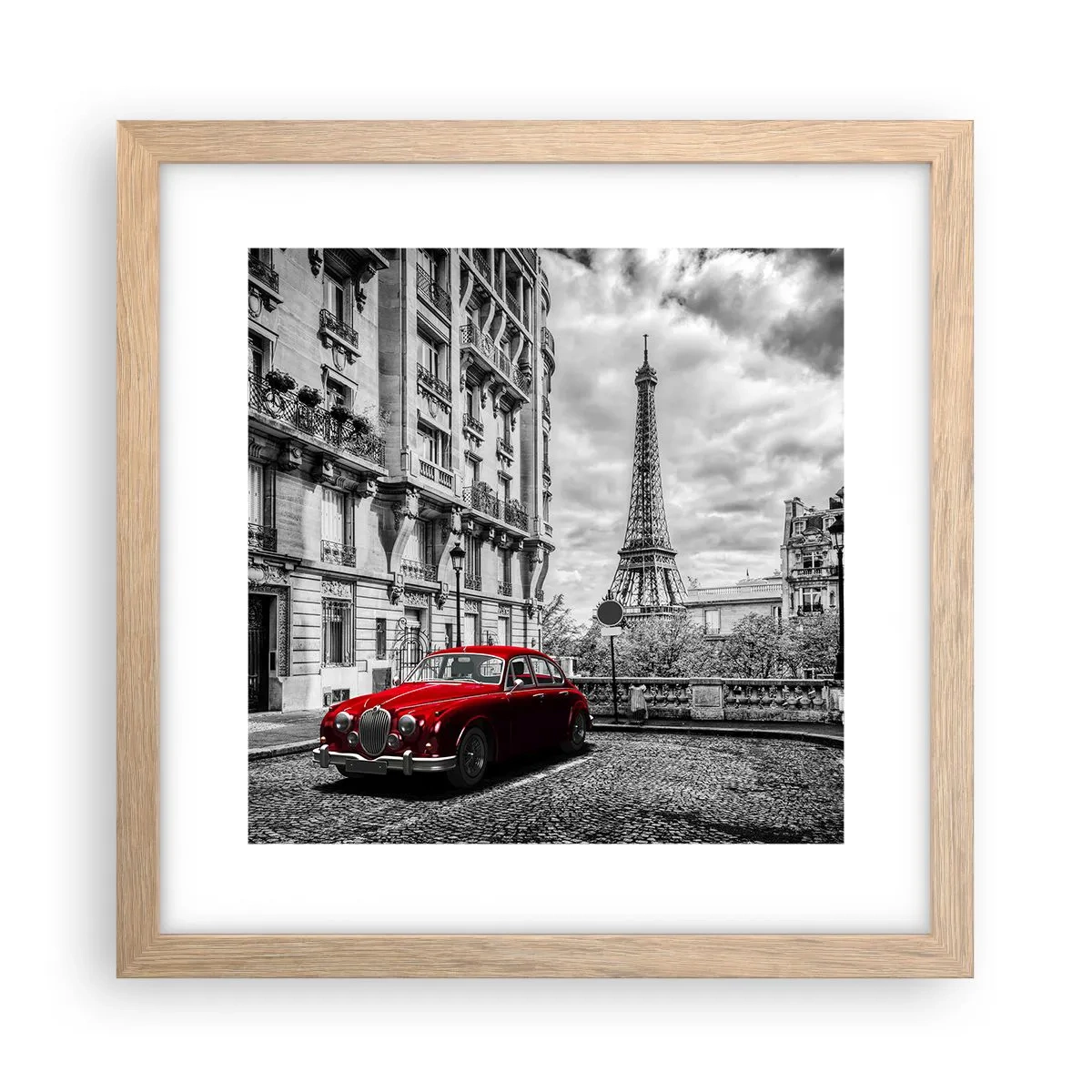 Poster in cornice rovere chiaro - Predatore in città - 30x30 cm