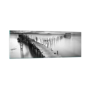 Quadro su vetro - La pace della riva dimenticata - 90x30 cm