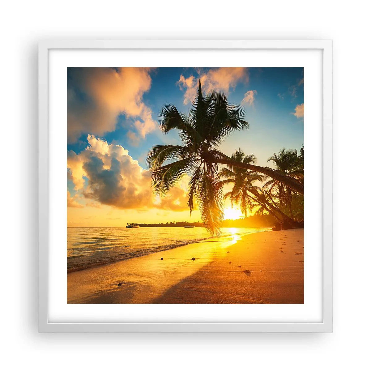 Poster in cornice bianca - Sogno dei Caraibi - 50x50 cm