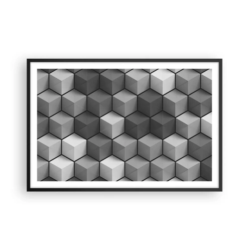 Poster in cornice nera - Puzzle cubista - 91x61 cm