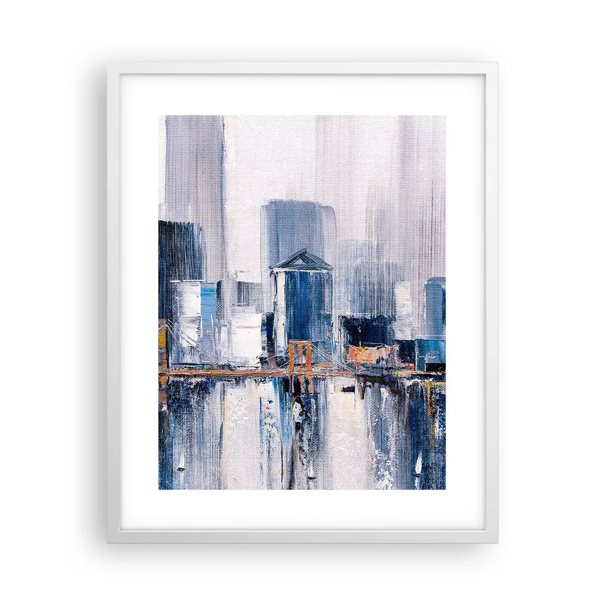 Poster in cornice bianca - Impressione di New York - 40x50 cm