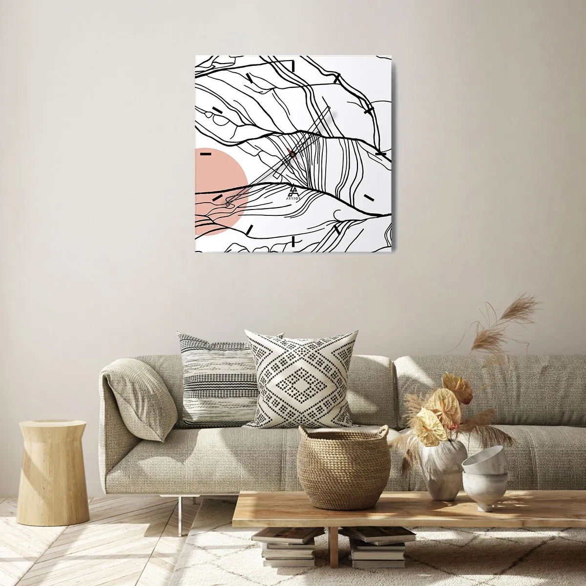 Orologio da parete - Orologio in Vetro - Nella rete dei rami - 40x40 cm