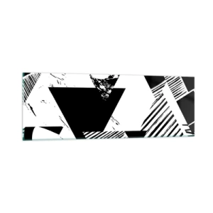 Quadro su vetro - Pioggia di triangoli - 90x30 cm