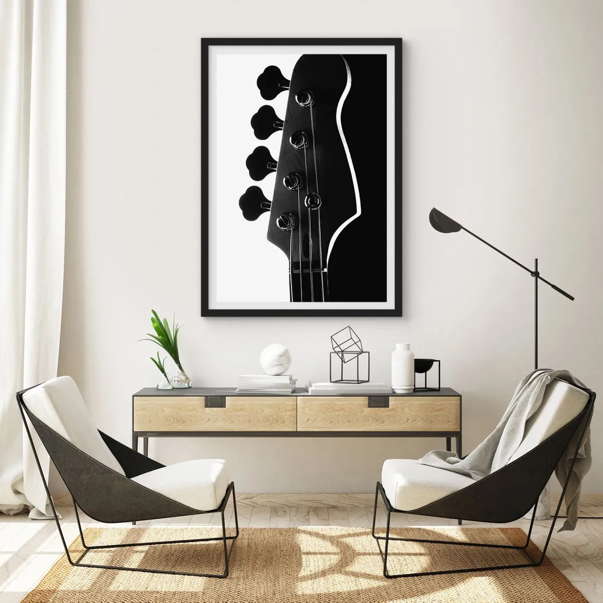 Poster in cornice nera - Silenzio rock - 30x40 cm