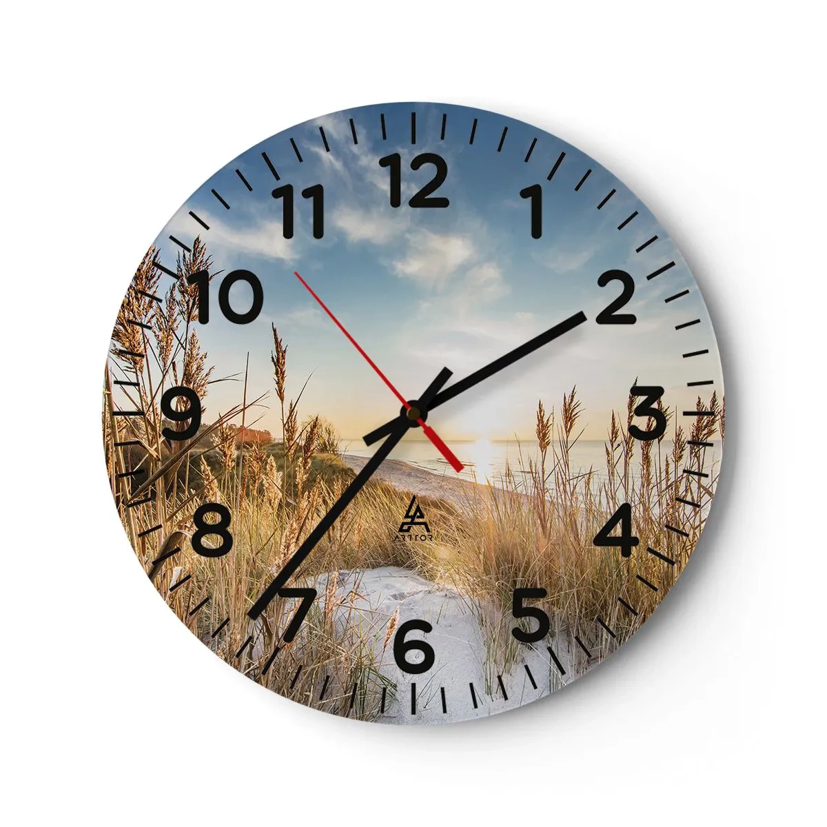 Orologio da parete - Orologio in Vetro - Spiaggia del nord - 40x40 cm