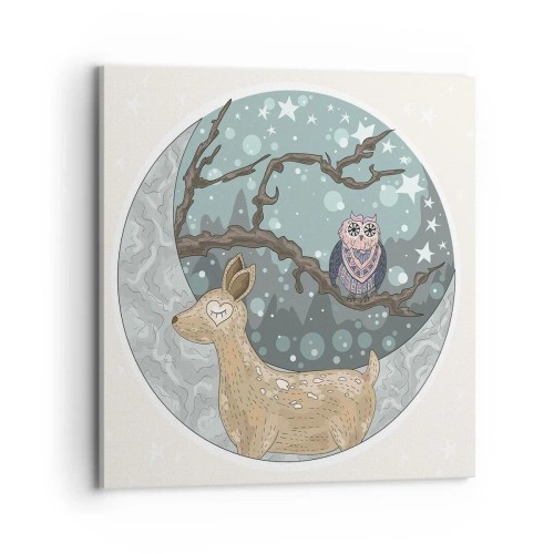 Quadro su tela - Stampe su Tela - Notte fiabesca nel bosco - 70x70 cm