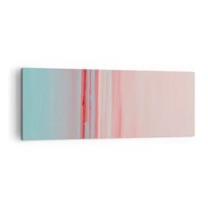 Quadro su tela - Stampe su Tela - Linee pastello nei toni del rosa e del blu in una composizione minimalista - 140x50cm - Astrazione all'alba - Decorazione murale moderna per soggiorno e camera da letto ARTTOR