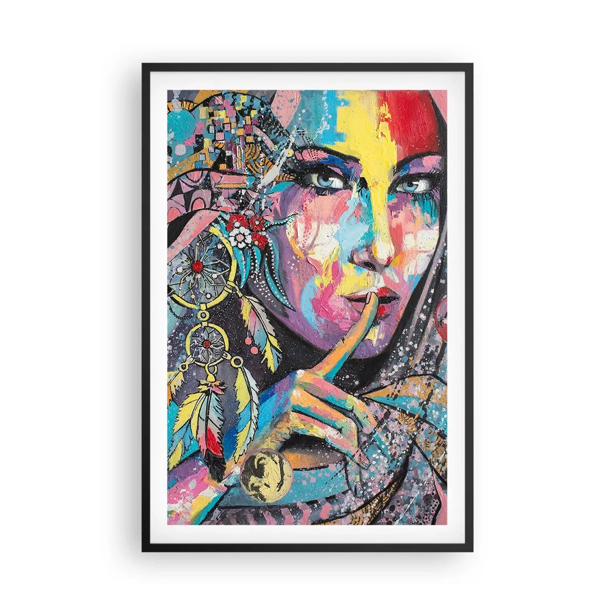 Poster in cornice nera - Taci, finché capirai - 61x91 cm