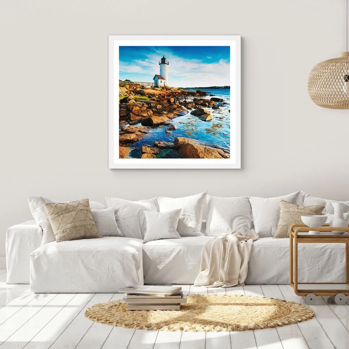 Poster in cornice bianca - Tornate sani e salvi, vi aspetto - 50x50 cm