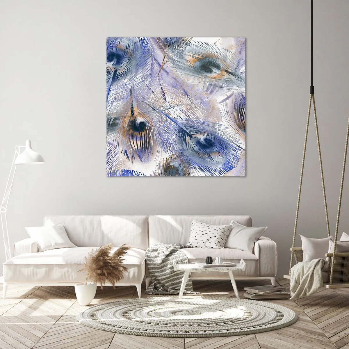 Quadro su tela - Stampe su Tela - Composizione a occhio di pavone - 50x50 cm
