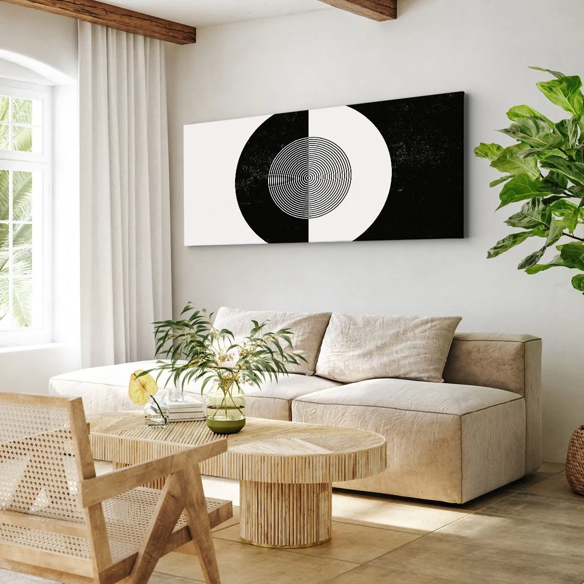 Quadro su tela - Stampe su Tela - Armonia in bianco e nero - 100x40 cm