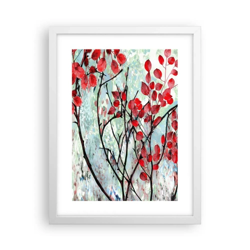 Poster in cornice bianca - Albero in scarlatto - 30x40 cm