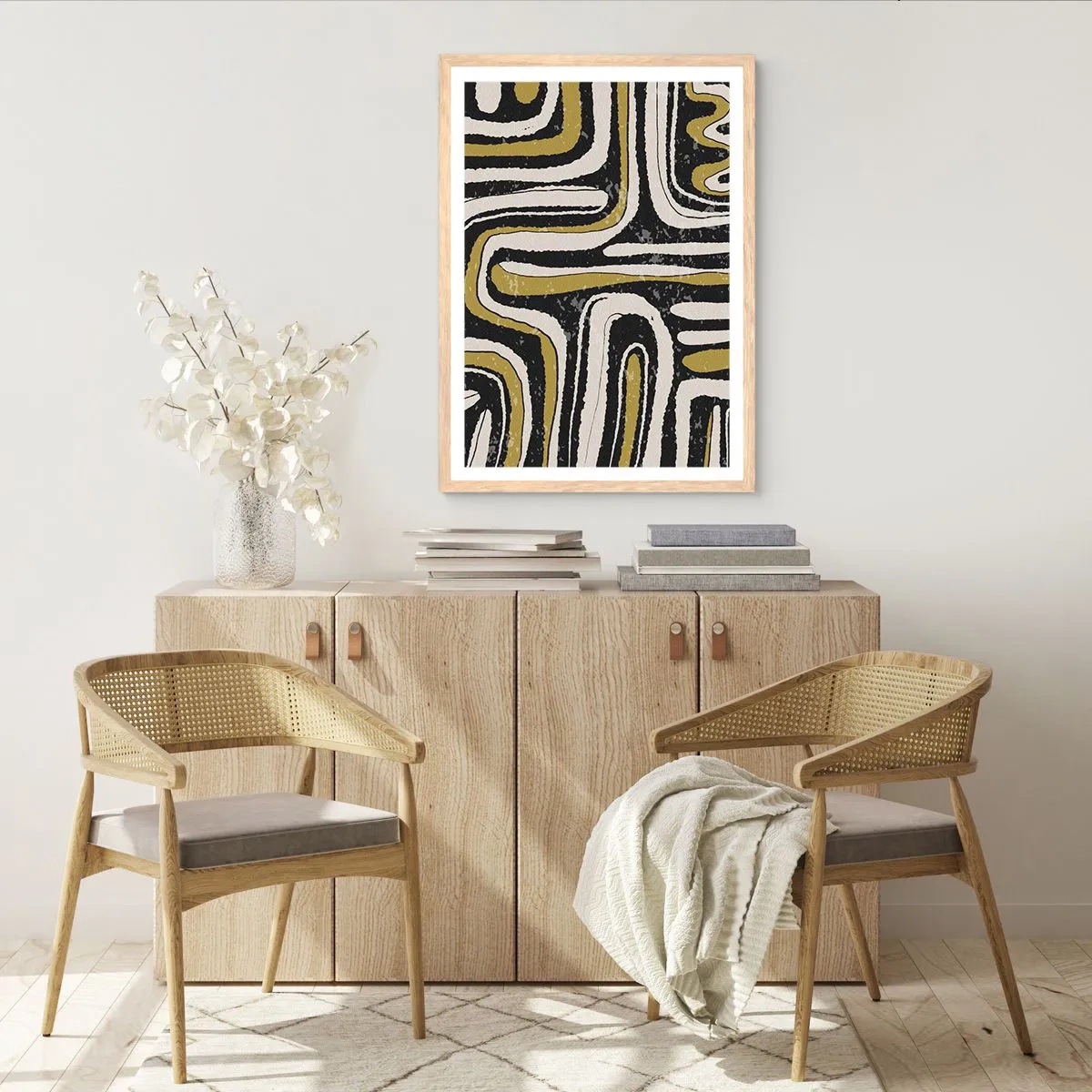 Poster in cornice rovere chiaro - Composizione: strade e vicoli - 40x50 cm