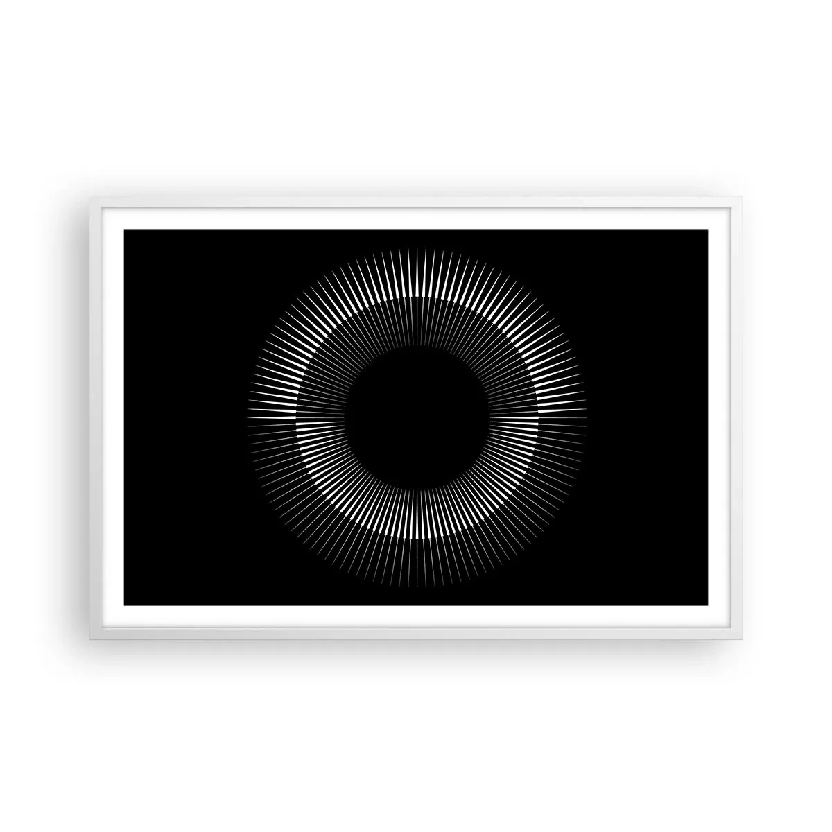 Poster in cornice bianca - Sole nero - 91x61 cm