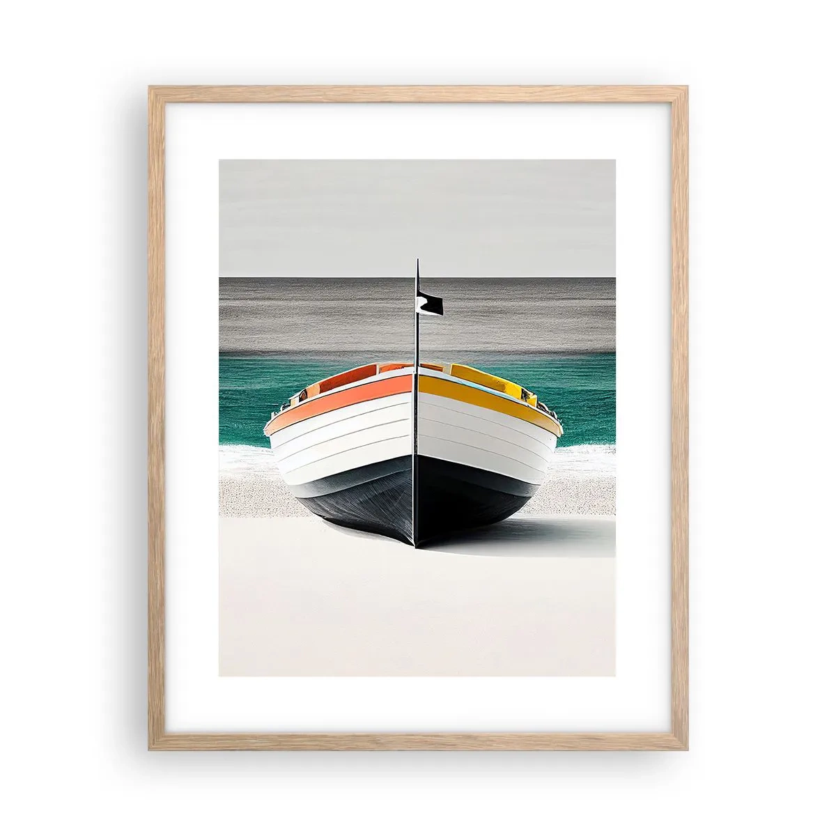 Poster in cornice rovere chiaro - Al suo posto - 40x50 cm