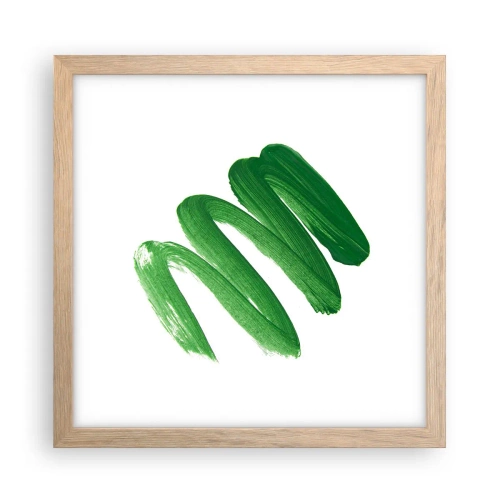 Poster in cornice rovere chiaro - Scherzo verde - 30x30 cm