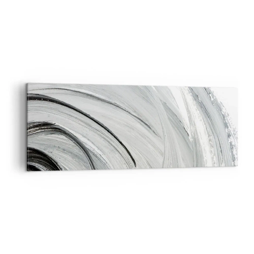 Quadro su tela - Stampe su Tela - Un vortice monocromatico nelle tonalità del grigio e del nero - 140x50cm - Composizione orbitale - Decorazione murale moderna per soggiorno e camera da letto ARTTOR