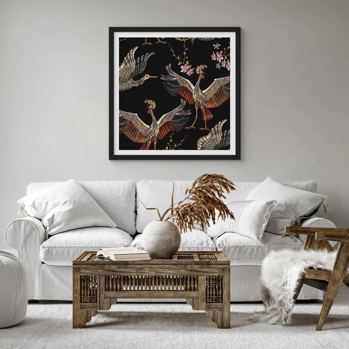 Poster in cornice nera - Uccello fantastico - 50x50 cm