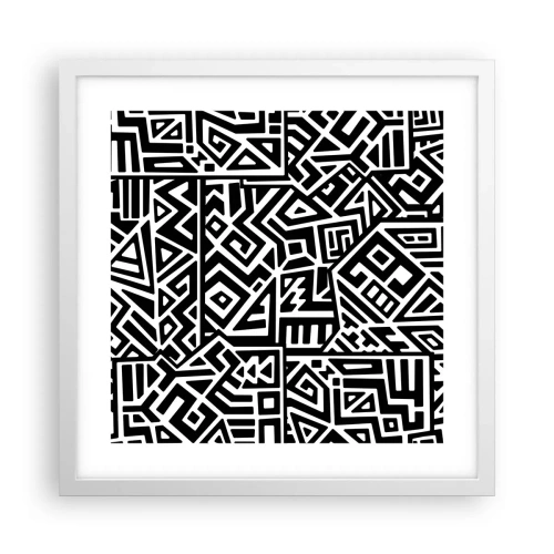 Poster in cornice bianca - Composizione precolombiana - 40x40 cm