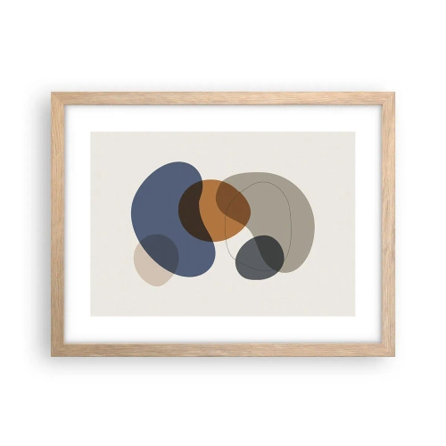 Poster in cornice rovere chiaro - Gocce di colore - 40x30 cm