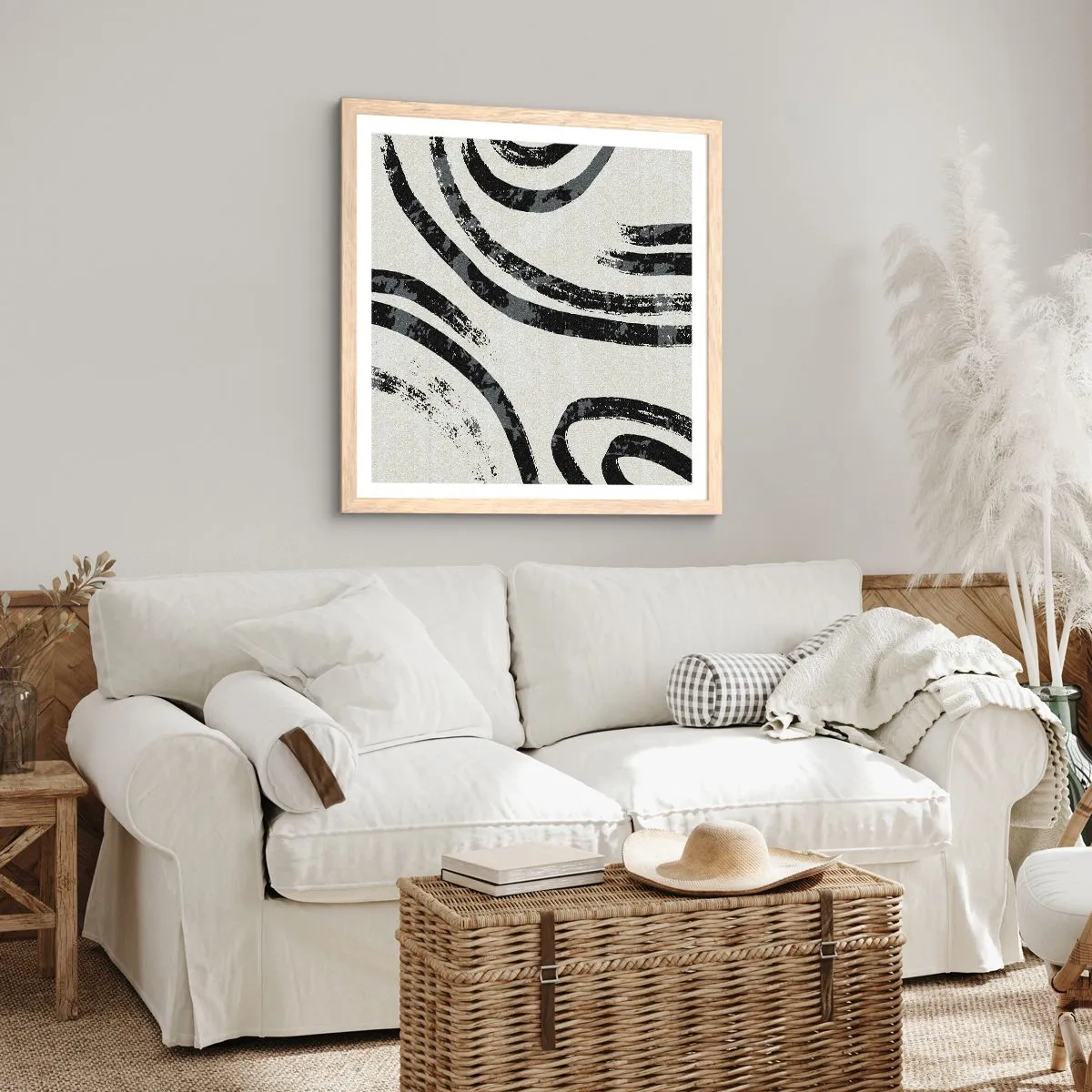 Poster in cornice rovere chiaro - Interrotto a metà - 50x50 cm