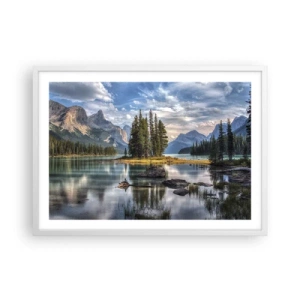 Poster in cornice bianca - Sulle acque grandi e limpide...  - 70x50 cm