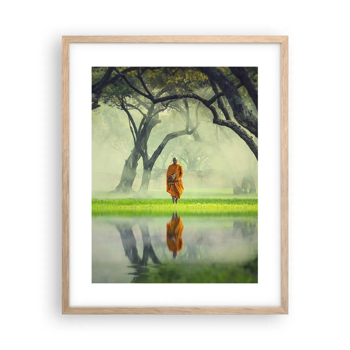 Poster in cornice rovere chiaro - In cammino verso l'illuminazione - 40x50 cm