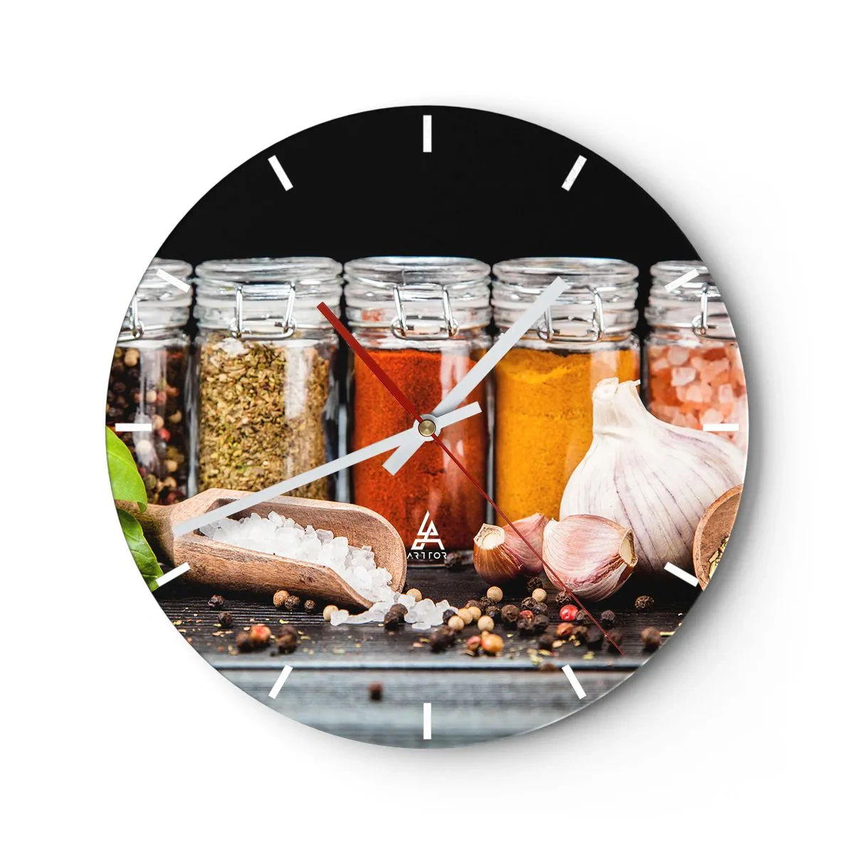 Orologio da parete - Orologio in Vetro - Perché la vita abbia sapore - 40x40 cm