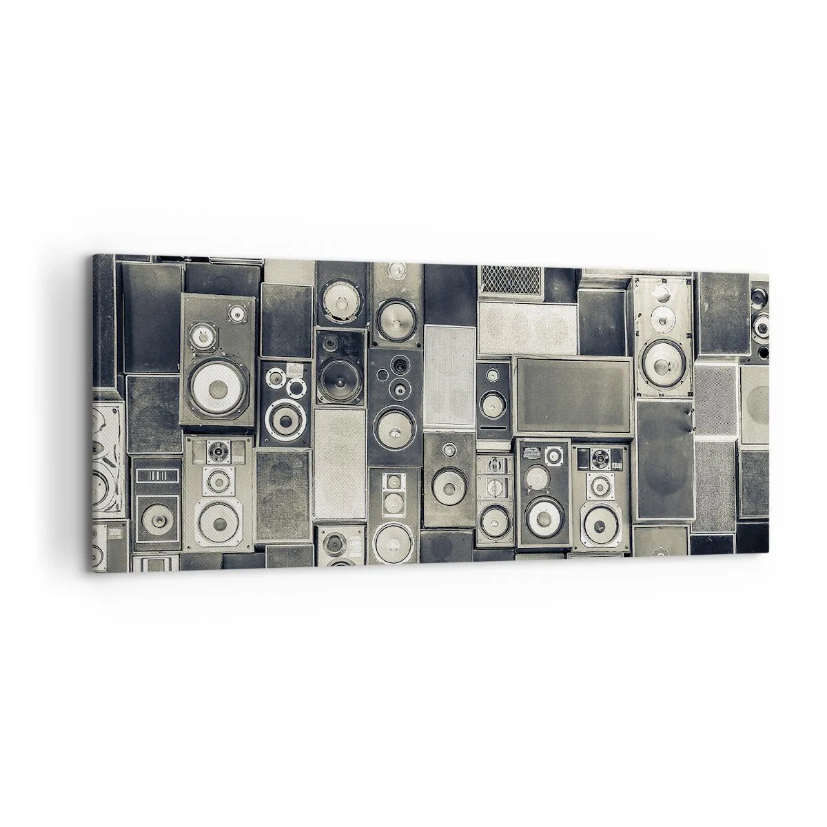 Quadro su tela - Stampe su Tela - Collezione di altoparlanti in stile retrò - 120x50cm - Armonia di suoni - Decorazione murale moderna per soggiorno e camera da letto ARTTOR