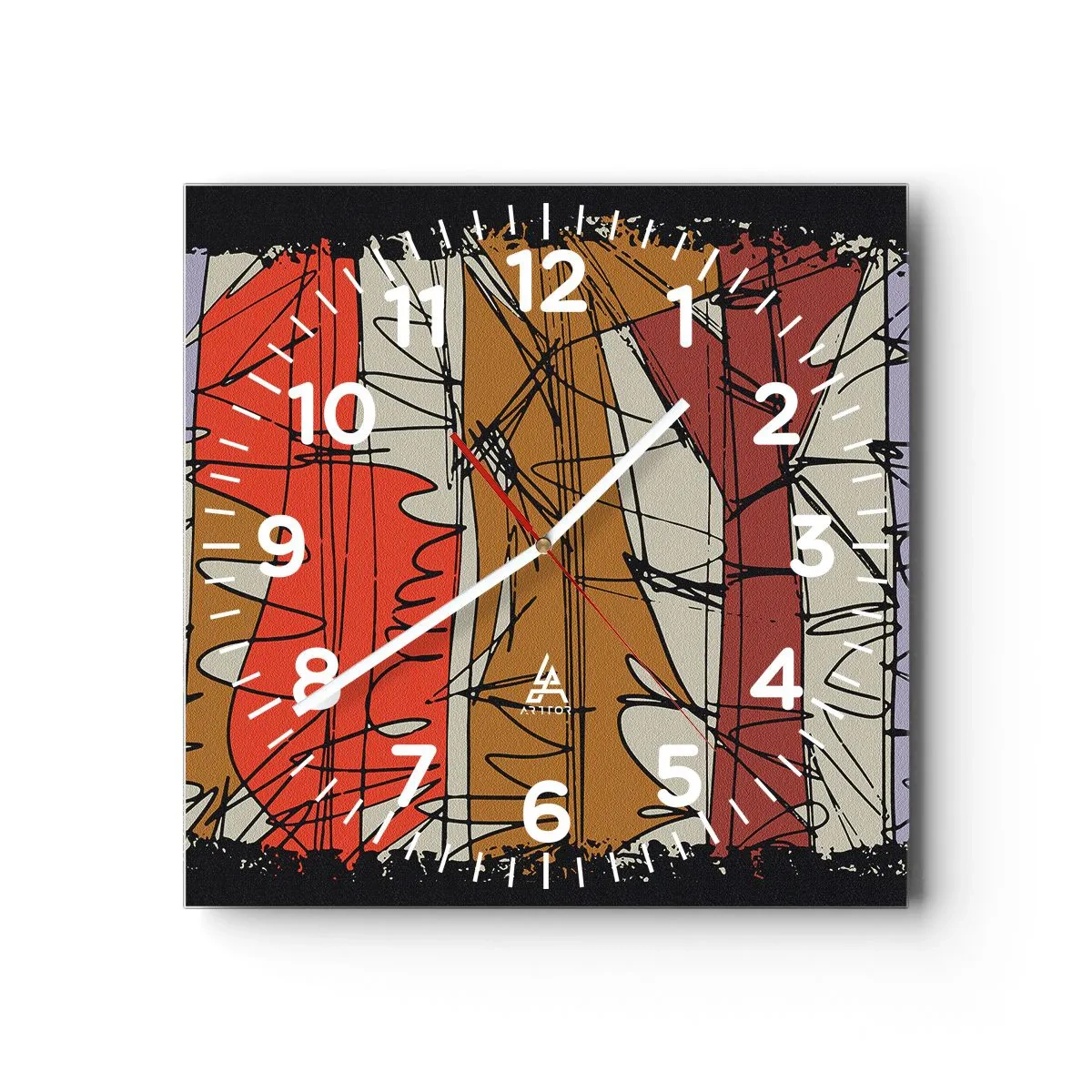 Orologio da parete - Orologio in Vetro - Composizione spontanea - 40x40 cm