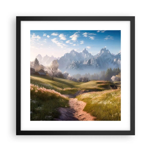 Poster in cornice nera - Valle idilliaca - 40x40 cm