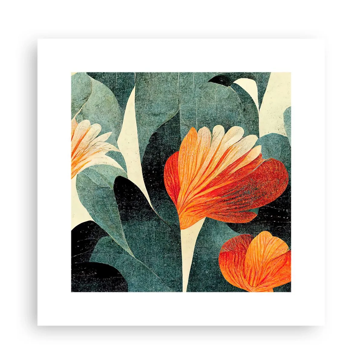 Poster - Caldo dei tropici e fresco del verde - 30x30 cm