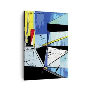 Quadro su tela - Stampe su Tela - Composizione geometrica astratta in colori vivaci - 50x70cm - Guardando il mondo da un'angolazione... - Decorazione murale moderna per soggiorno e camera da letto ARTTOR