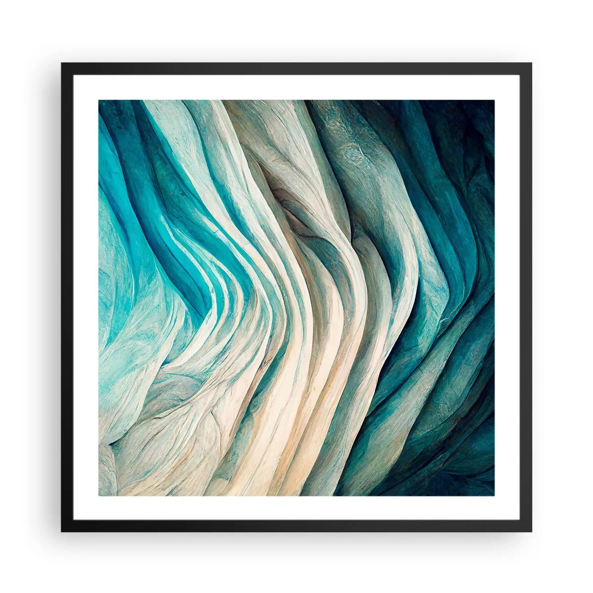 Poster in cornice nera - Blu insaziabile - 60x60 cm