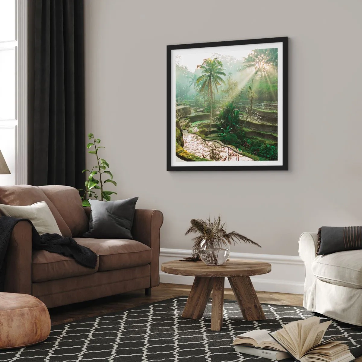 Poster in cornice nera - Crescere al sole - 60x60 cm