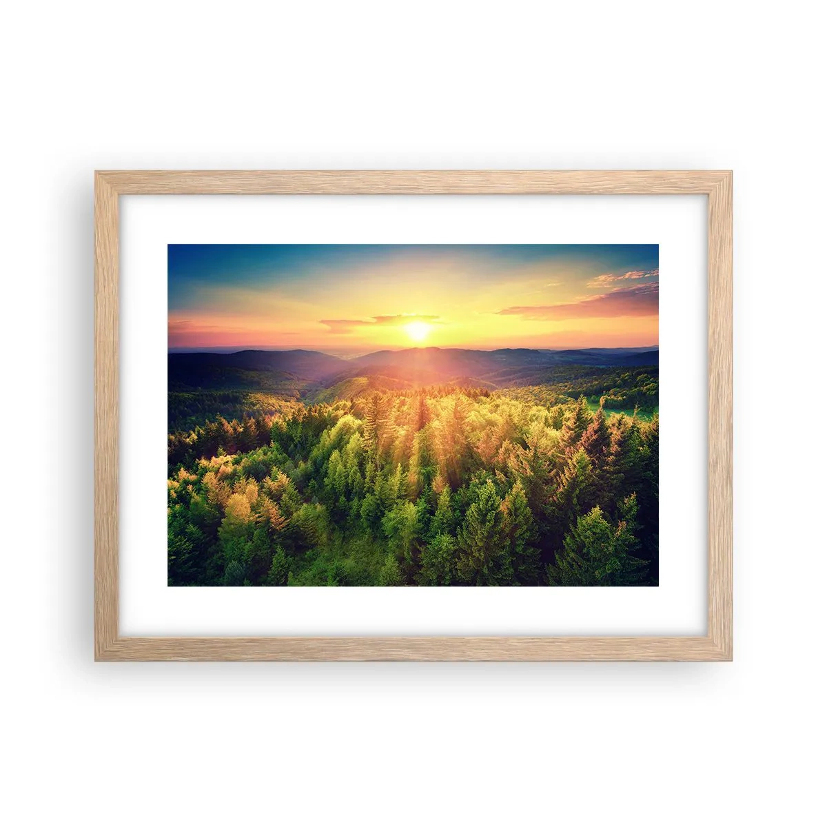 Poster in cornice rovere chiaro - Vette e cime - 40x30 cm