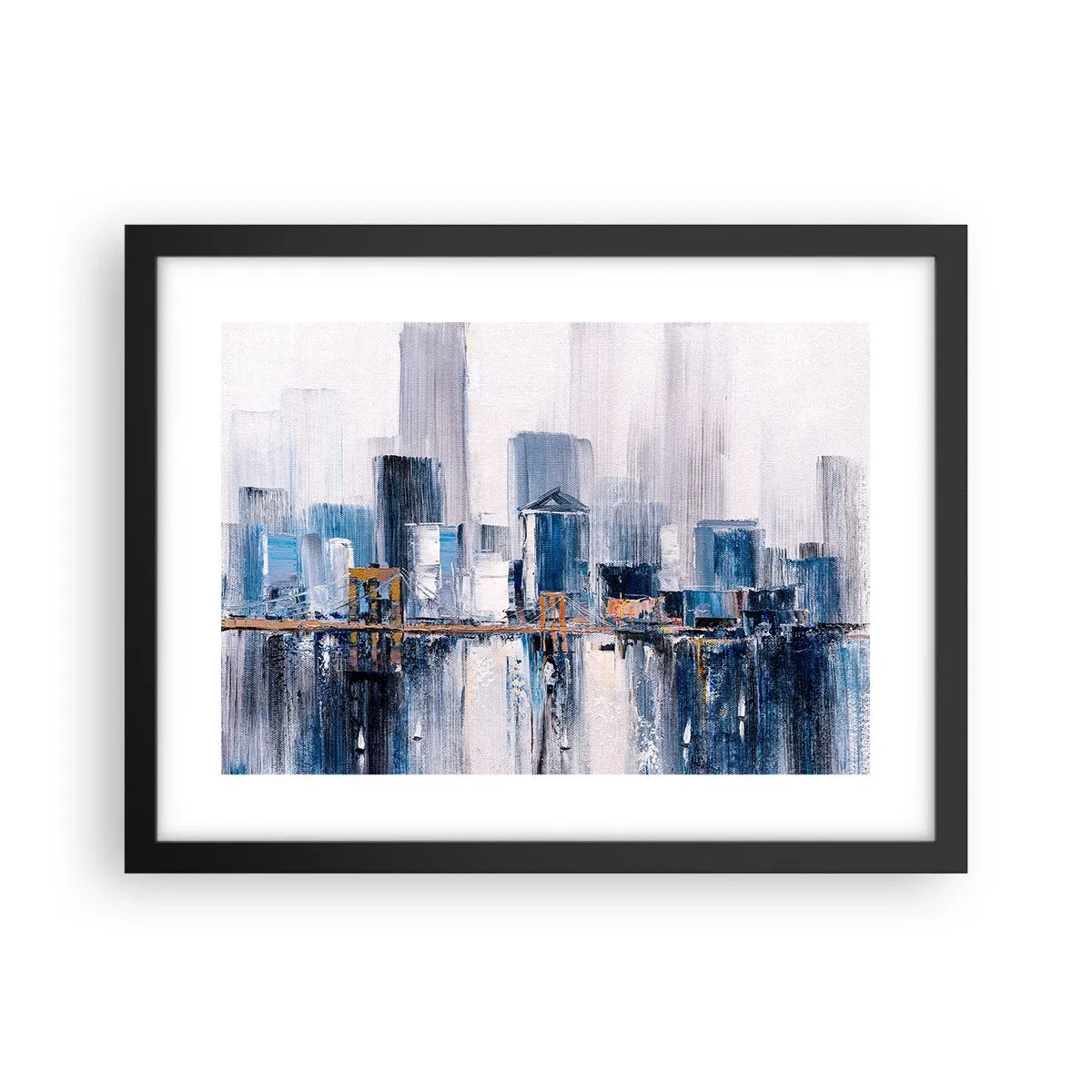 Poster in cornice nera - Impressione di New York - 40x30 cm