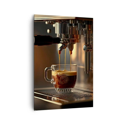 Quadro su tela - Stampe su Tela - Macchina da caffè con una tazza di espresso aromatico - 70x100cm - Miscela sensuale - Decorazione murale moderna per soggiorno e camera da letto ARTTOR